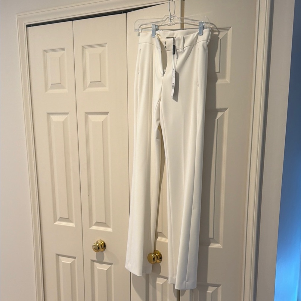 Elie Tahari White Straight-Leg Dress Pants
